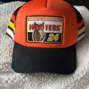 Hooters #24 Nascar Black and Orange Racing Cap Chase Elliott